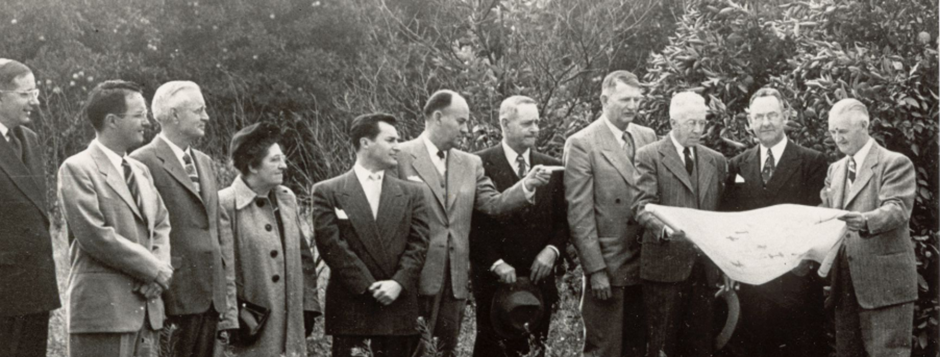 old photo from 1952 of groundbreaking